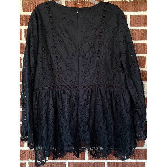 Suzanne Betro Black Lace Lined Tunic with Zipper Closure Size 2X - Picture 5 of 5